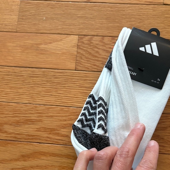 adidas Men's Aeroready White and Blue Athletic Socks - Picture 3 of 5